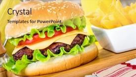  Presentation with hamburger - PPT layouts featuring sesame street - tasty and appetizing hamburger cheeseburger background and a yellow colored foreground