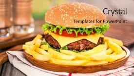  Presentation with confectionery tasty cake pops - Colorful slides enhanced with sesame street - tasty and appetizing hamburger cheeseburger backdrop and a coral colored foreground
