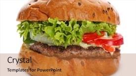  Presentation with beef cattle on farm - Colorful slide set enhanced with sesame street - tasty beef burger isolated backdrop and a  colored foreground