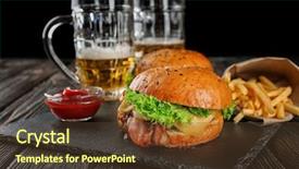  Presentation with microbial plate - Colorful presentation theme enhanced with sesame street - tasty beef burger on slate backdrop and a tawny brown colored foreground