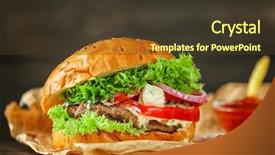  Presentation with beer pong table - Presentation theme consisting of sesame street - tasty beef burger on table background and a  colored foreground