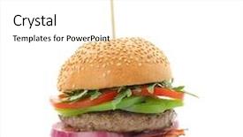  Presentation with burger - Colorful presentation theme enhanced with sesame street - tasty burger with bacon isolated backdrop and a white colored foreground