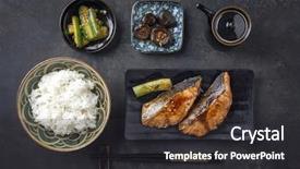  Presentation with japanese - Cool new slide set with sesame street - traditional japanese dish with fish backdrop and a dark gray colored foreground