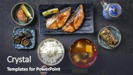  Presentation with japanese - Amazing PPT theme having sesame street - traditional japanese dish with fish backdrop and a  colored foreground