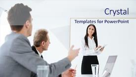  Presentation with discussion board - Theme with session in conference room background and a sky blue colored foreground