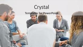  Presentation with group therapy - Audience pleasing presentation consisting of session sitting in a circle backdrop and a light gray colored foreground