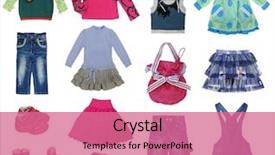  Presentation with clothes - Audience pleasing slide deck consisting of icon set - collection of children's clothes isolated backdrop and a coral colored foreground