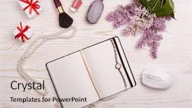  Presentation with notepad blank lined paper - Presentation theme having business plan template set - trendy woman's desk with blank background and a lemonade colored foreground