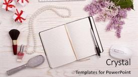  Presentation with notepad blank lined paper - Theme featuring business plan template set - trendy woman's desk with blank background and a lemonade colored foreground