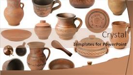  Presentation with ceramics - Theme consisting of set-ceramics-from-different-angles background and a coral colored foreground