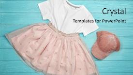  Presentation with clothes - PPT layouts featuring set of child's clothes background and a light blue colored foreground