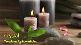  Presentation with set flowers tagetes patula - Cool new slide set with set contains alight wax candles backdrop and a  colored foreground