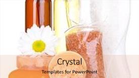  Presentation with skincare and body care spa - Cool new PPT theme with bath soap - set for care backdrop and a coral colored foreground