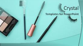  Presentation with eyelashes - Slides featuring set for makeup with false background and a arctic colored foreground