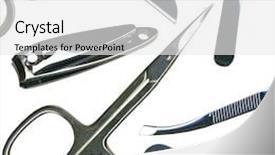  Presentation with manicure - Cool new presentation theme with set for manicure on a white background backdrop and a white colored foreground