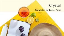  Presentation with holidays - Cool new presentation with set for reading at beach summer holidays concept backdrop and a blonde colored foreground