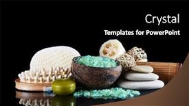  Presentation with spa - Presentation theme featuring set for spa-procedures on a black background background and a black colored foreground
