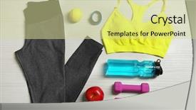  Presentation with orthopedic surgery sports - Presentation design with gym clothes - set for sports on light background and a soft green colored foreground