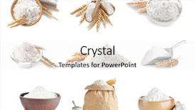  Presentation with flour - Presentation enhanced with set free - collage with flour on white background and a white colored foreground