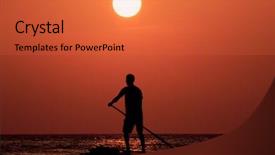  Presentation with sunset - PPT layouts enhanced with set free - man on paddle board background and a red colored foreground