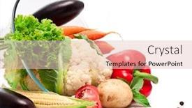  Presentation with green leaf - Cool new slides with set-fresh-vegetables-with-green backdrop and a  colored foreground