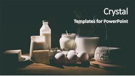  Presentation with dairy products - Audience pleasing slides consisting of set from dairy products on wooden table backdrop and a tawny brown colored foreground
