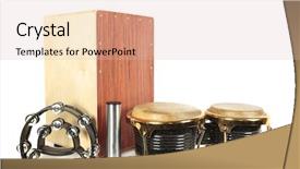  Presentation with music instruments - Theme consisting of set from music percussion instruments background and a lemonade colored foreground