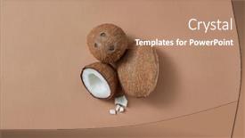  Presentation with coconut fruit - Beautiful presentation featuring set-from-ripe-natural-organic backdrop and a coral colored foreground