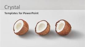  Presentation with vegan - PPT theme with set-from-three-fresh-ripe background and a light gray colored foreground