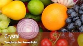  Presentation with fruit - Colorful slides enhanced with set-fruit-and-vegetable-background backdrop and a tawny brown colored foreground