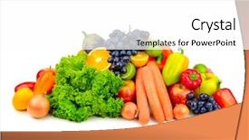  Presentation with preservation of fruit and vegetable - Theme enhanced with set fruit and vegetables isolated background and a white colored foreground