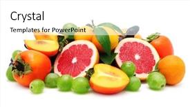  Presentation with fruit - PPT theme enhanced with set fruit isolated background and a white colored foreground