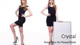  Presentation with football - Beautiful PPT theme featuring skill set - woman with football on white backdrop and a white colored foreground