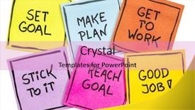  Presentation with goal - Presentation theme consisting of set goal make plan work background and a lilac colored foreground