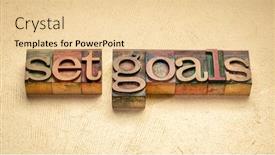  Presentation with goal setting - Presentation design featuring set-goals-word-abstract background and a lemonade colored foreground