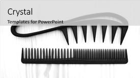  Presentation with hairdressing salon - PPT theme featuring set haircut accessories abstract bacground background and a  colored foreground