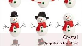  Presentation with snowman - PPT layouts having set happy snowman isolated on white background background and a lemonade colored foreground