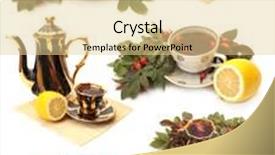  Presentation with herbal - Cool new slide set with set-herbal-tea backdrop and a blonde colored foreground