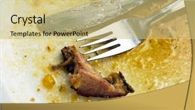  Presentation with food plate starter or entree - Presentation design enhanced with set is after the food background and a yellow colored foreground