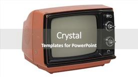  Presentation with television - Presentation featuring set isolated on white background background and a gray colored foreground