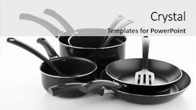  Presentation with kitchen utensils - Slide deck having set kitchen utensils background and a light gray colored foreground