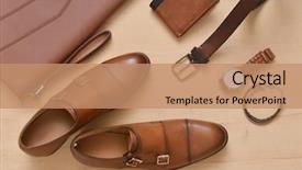  Presentation with fashion accessories - Amazing presentation theme having men's accessories top view backdrop and a coral colored foreground