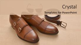  Presentation with fashion accessories - Beautiful slide set featuring men's accessories top view backdrop and a coral colored foreground