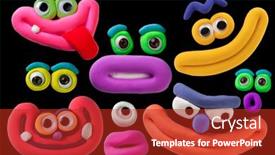  Presentation with multicolor - Slide set featuring set-multicolor-plasticine-parts background and a  colored foreground