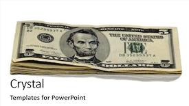  Presentation with floating dollar bills - Beautiful slides featuring set of 5 dollar bills backdrop and a white colored foreground