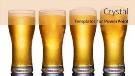  Presentation with beer foam - Colorful PPT layouts enhanced with set-of-a-glass backdrop and a yellow colored foreground
