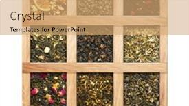  Presentation with tea - PPT theme enhanced with set-of-a-tea-heapes background and a coral colored foreground