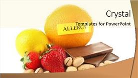  Presentation with food white - Presentation enhanced with set of allergic food isolated background and a yellow colored foreground