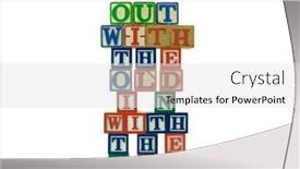  Presentation with alphabet - Colorful PPT theme enhanced with set-of-alphabet-blocks backdrop and a light gray colored foreground