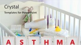  Presentation with baby lung - Slide set featuring set of baby accessories background and a soft green colored foreground